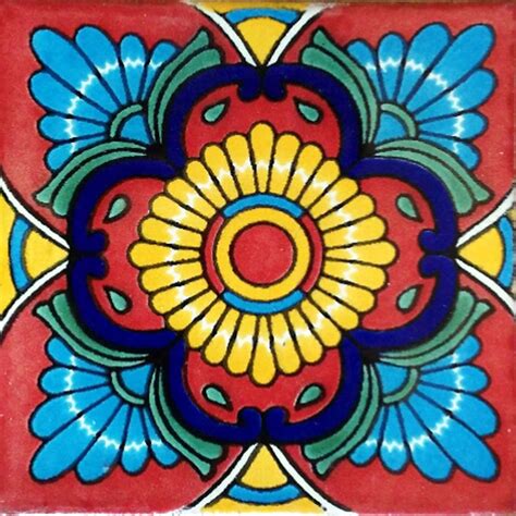 C076 Mexican Ceramic 4x4 Inch Hand Made Tile Etsy