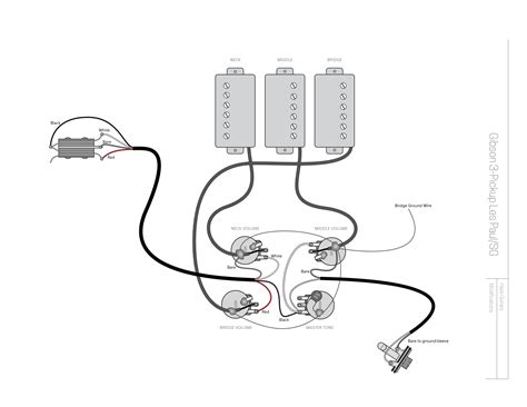 Wiring diagram (braided lead) gibson les paul jr. Epiphone 3 Humbucker Wiring Diagram - Wiring Diagram & Schemas