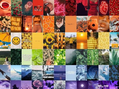 120 Photos Digital Prints Rainbow Aesthetic Vsco Collage Etsy