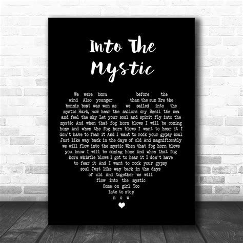 Van Morrison Into The Mystic Black Heart Song Lyric Music Wall Art