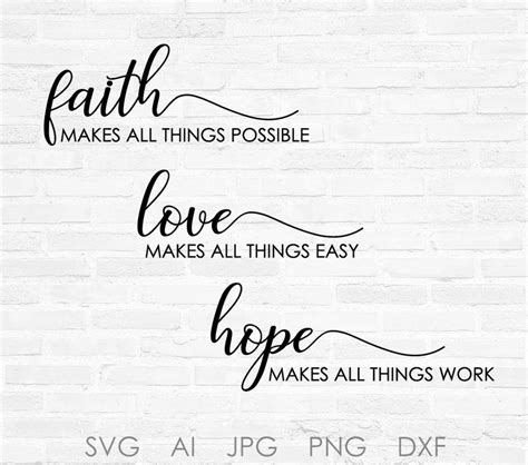 Faith Svg Quote Design Love Vector Clipart Quote Hope
