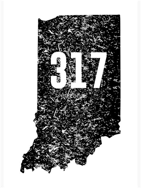 317 Area Code Of Indianapolis Zip Map Photographic Print For Sale By