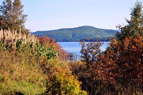 Wharfautumn Day At Lake Baikal Russia Eastern Siberia Stock Photo