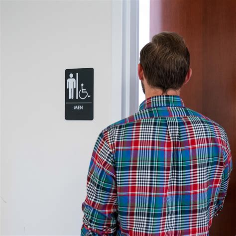 Mens Handicap Restroom Sign Ada Compliant Bathroom Door Sign For