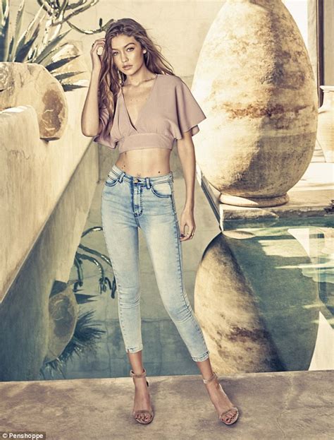 Gigi Hadid Flaunts Long Legs In Penshoppe Campaign Daily Mail Online