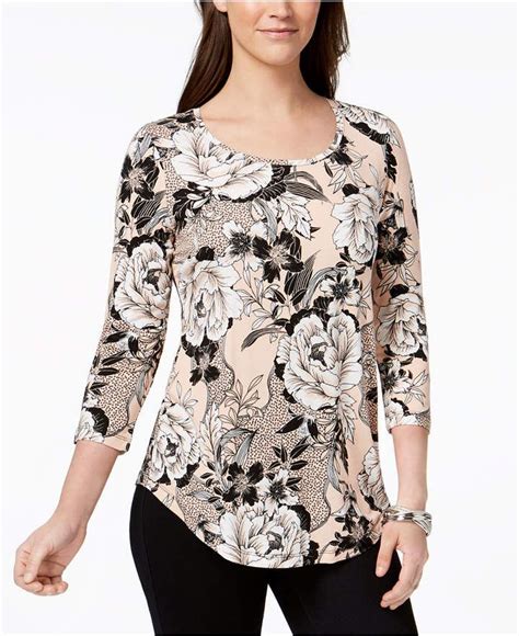 Jm Collection Printed T Shirt Created For Macys And Reviews Tops