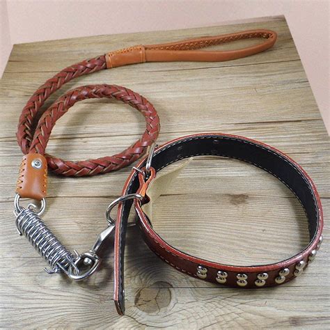 Legendog Genuine Leather Dog Leash And Collar 2 In 1 Set Super Luxury