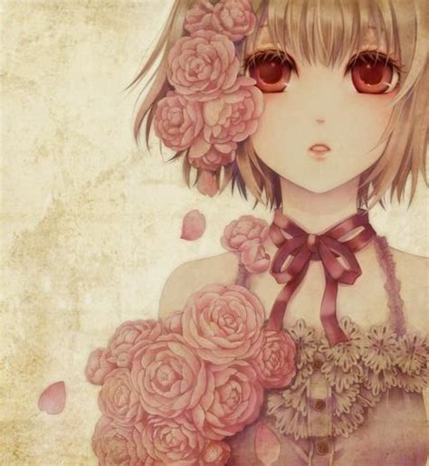 Anime Girl Nerd Pinterest Short Brown Hair Pink Roses And Brown Hair