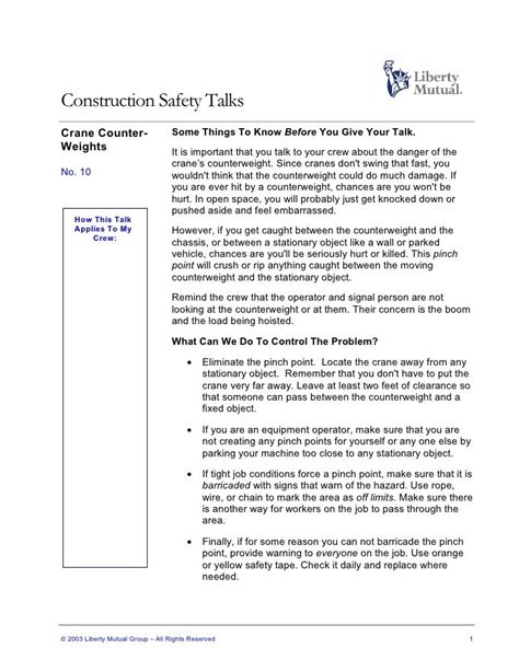Construction Safety Talks 10