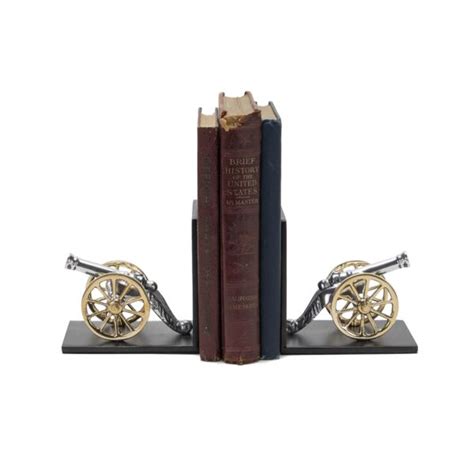 Cannon Bookends Brass And Cast Iron Artillery Rustic Deco Incorporated