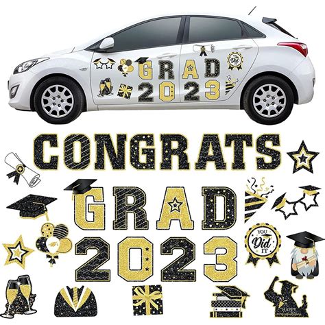 Graduation Car Magnets 2023 Graduation Car Decoration Black Etsy