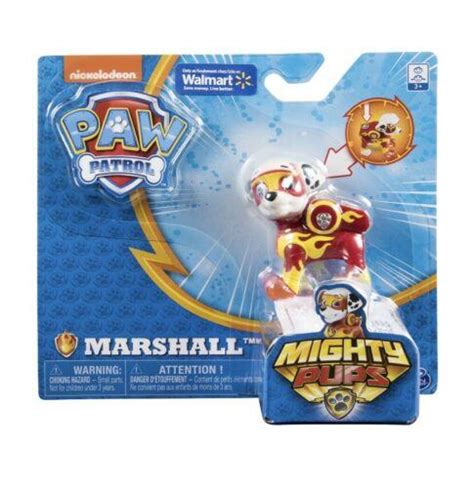 Paw Patrol Mighty Pups Marshall Exclusive Figure With Light Up Badge
