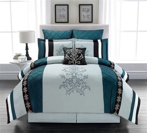 7 Piece Magee Tealgray Comforter Set Comforter Sets Grey Comforter
