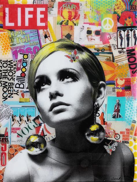 jim hudek “marilyn life magazine” colourful pop art mixed media art contemporary collage for