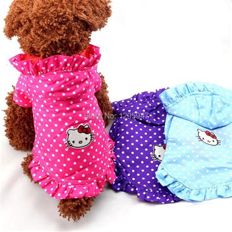 New Dots Print Clothes Hello Kitty Cat Dog Pet Apparel Puppy Coat