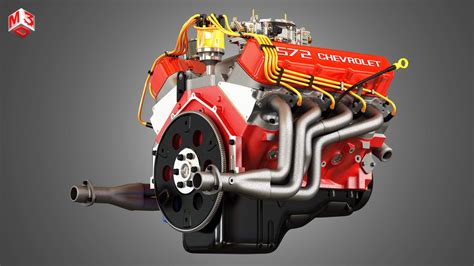 Chevrolet 572 V8 Muscle Engine 3d Model