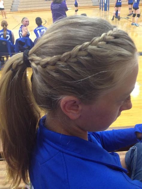 French Braid Into Ponytail Great For Sports I Did It To