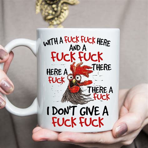 I Dont Give A Fuck Pecker Coffee Mug Funny Rooster Mug Etsy