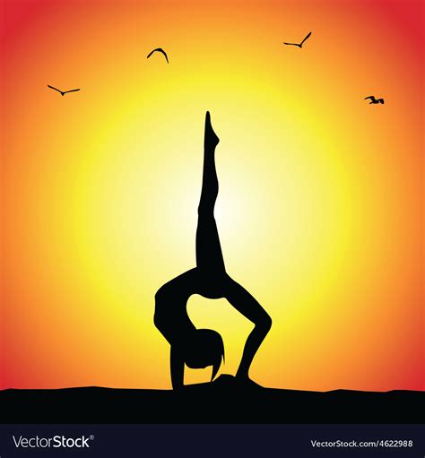 Yoga Pose Silhouette Royalty Free Vector Image