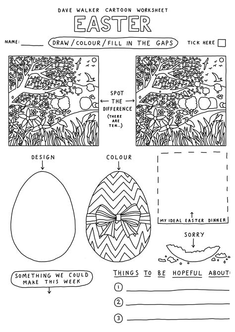 Easter Worksheet By Dave Walker