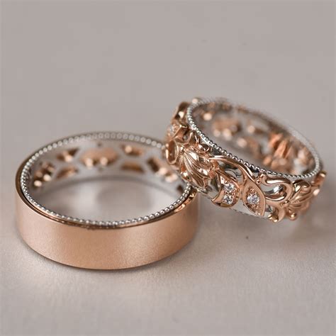 Matching Wedding Bands Wedding Band Set His And Hers His And Etsy