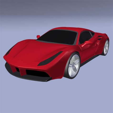 Ferrari 488 Gtb Sports Car Restyled 3d Model Flatpyramid