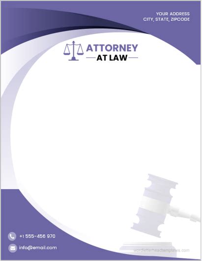 Attorney At Law Letterhead Templates For Ms Word Microsoft Word