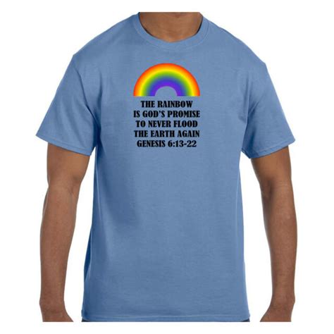 Christian Tshirt The Rainbow Is Gods Promise Genesis 6 Shortlong