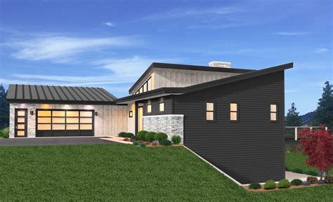 Modern House Plans Shed Roof Design Image To U
