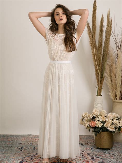 Modern Casual Lace Bohemian Wedding Dress Unique And Etsy