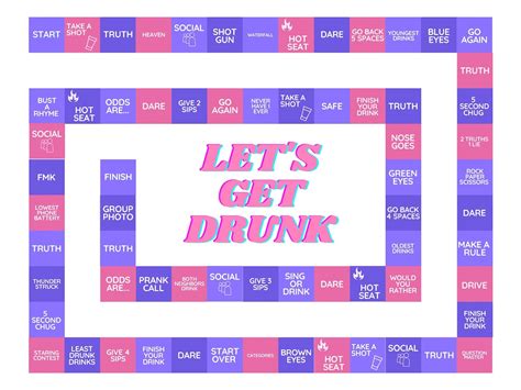 Lets Get Drunk Drinking Board Game Printable Drinking Etsy