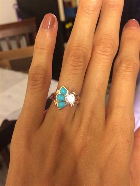 So In Love With My Beautiful Rose Gold And Turquoise Engagement Ring By