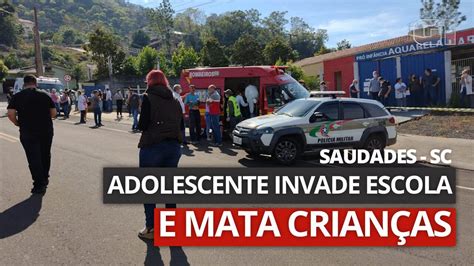 VÍDEO Adolescente invade escola e mata crianças em Saudades SC