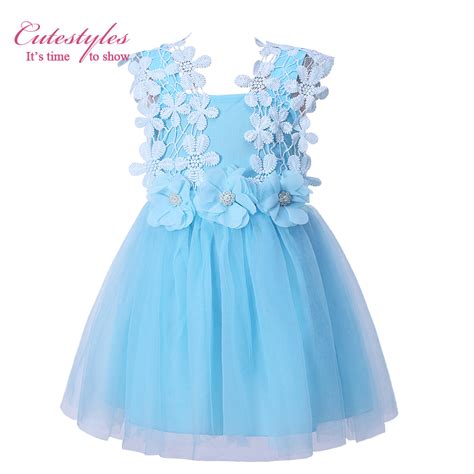 Cutestyles 3 Colors White Lace Flower Girl Dress Pink Princess Girls
