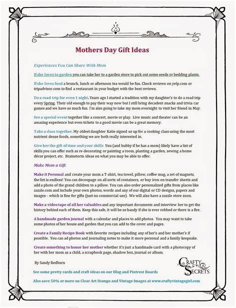 List With Mothers Day T And Card Ideas Also Link Shows More