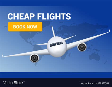 Flight Travel Trip Banner For Online Booking Vector Image