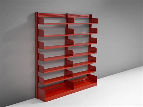 That's a lot of books you have, is what you keep hearing. Lips Vago 'Congresso' Red Metal Book Case For Sale at 1stdibs