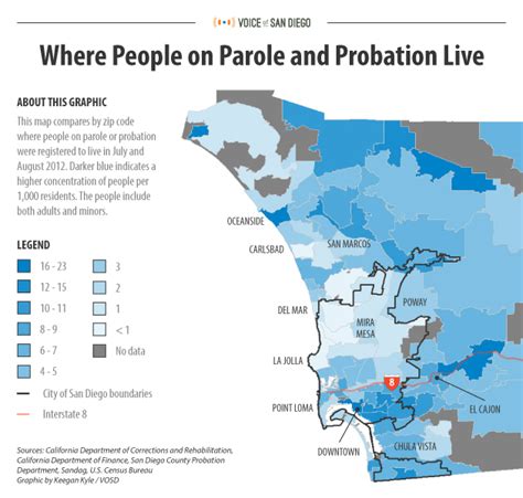 Where Parolees Live In San Diego Map