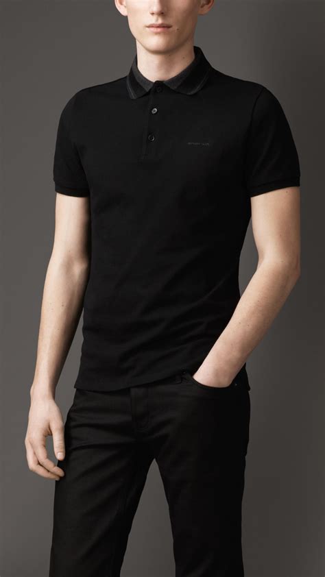 Shirts with wing collars can be worn to black tie events, weddings, and other formal occasions. Lyst - Burberry Striped Collar Polo Shirt in Black for Men