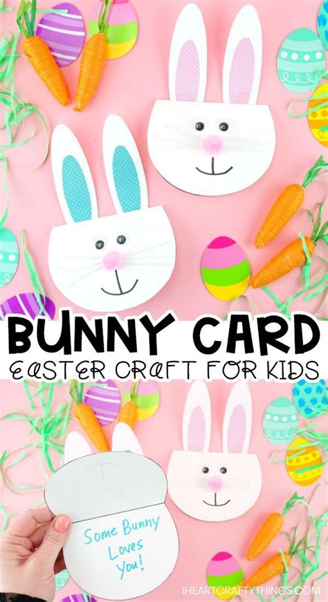 How To Make A Simple Easter Bunny Card Easter Bunny Crafts Easter