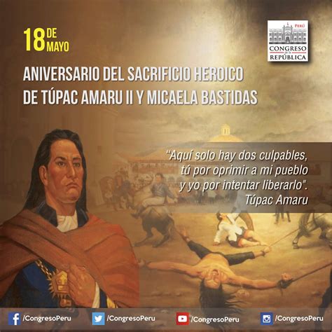 Conmemoramos El Sacrificio Heroico De Túpac Amaru Ii Y Micaela Bastidas
