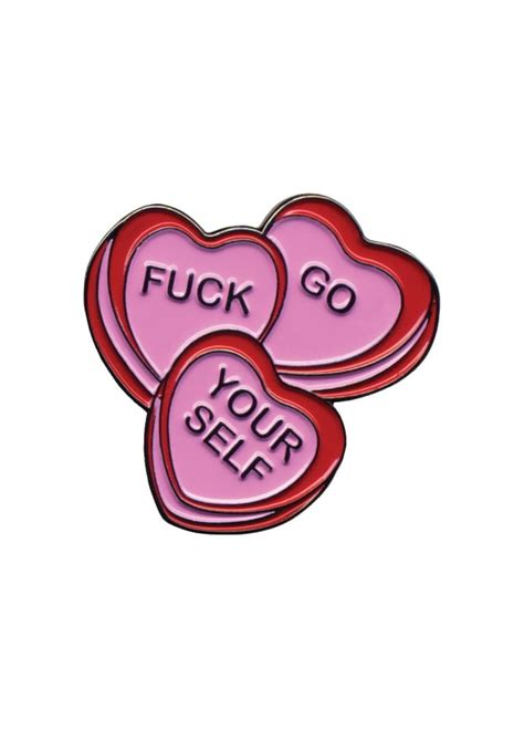 Sourpuss Candy Hearts Enamel Pin Attitude Clothing