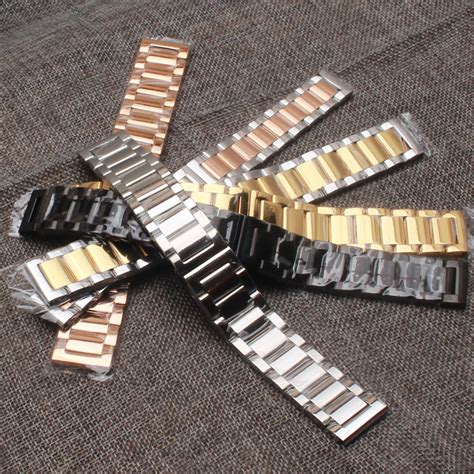 Watch band 18mm 20mm 22mm 24mm New Mens Silver mixed color ...