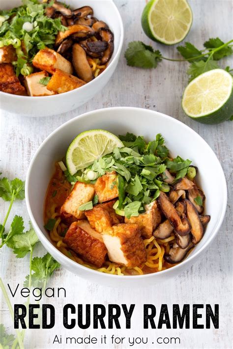 Thai Red Curry Ramen Quick And Easy Vegan Recipe Recipe Vegan