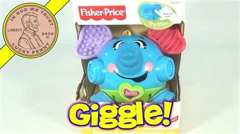 Fisher Price Brilliant Basics Bounce And Giggle Elephant 2004 Mattel
