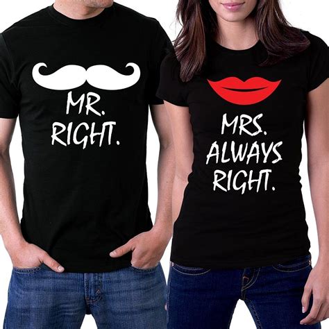 picontshirt mr right mrs always right black couple t shirts clothing mr right mrs