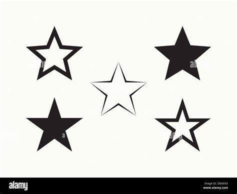Star Shape Icon Silhouette Star Symbols Star Design Element Vector