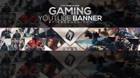 Pro Gaming Youtube Banner Template Fezodesigns Free Download Youtube