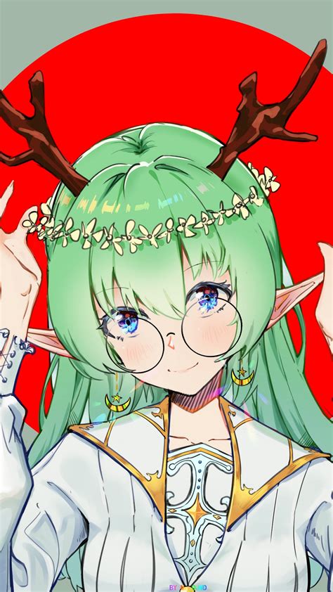 Download Wallpaper 2160x3840 Girl Demon Horns Glasses Smile Anime Samsung Galaxy S4 S5