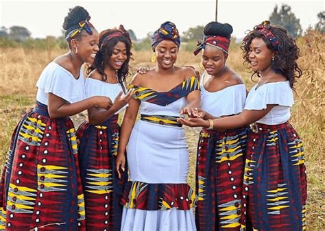 Clipkulture Beautiful Bride And Bridesmaids In Stylish African